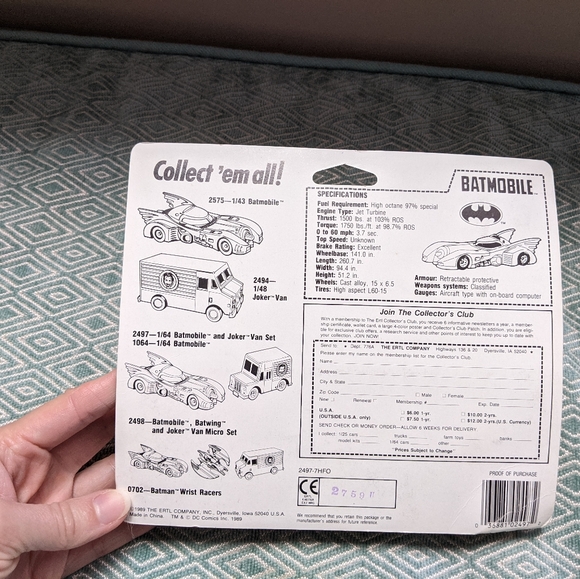 1989 BATMAN ERTL BATMOBILE & JOKER VAN DIE CAST - Picture 9 of 13